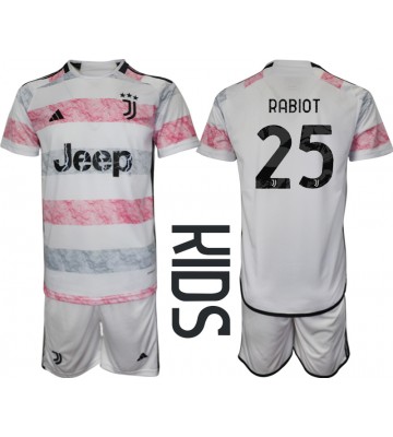 Juventus Adrien Rabiot #25 Segunda Equipación Niños 2023-24 Manga Corta (+ Pantalones cortos)